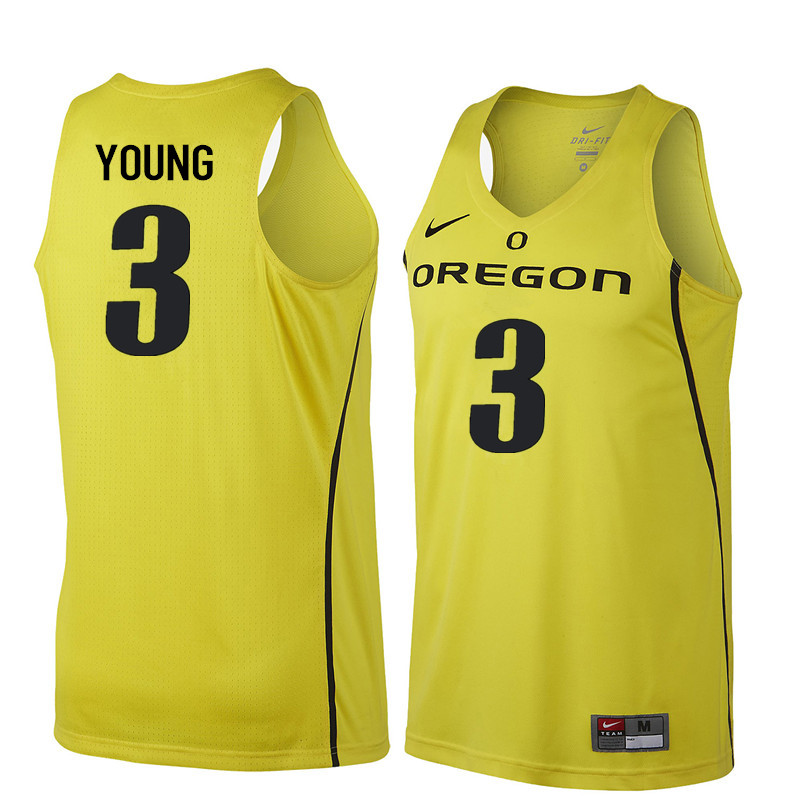 Men Oregon Ducks #3 Joseph Young College Basketball Jerseys Sale-Yellow - Click Image to Close